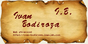 Ivan Bodiroža vizit kartica